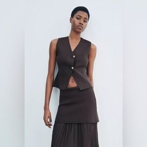 Zara Chocolate Brown Vest